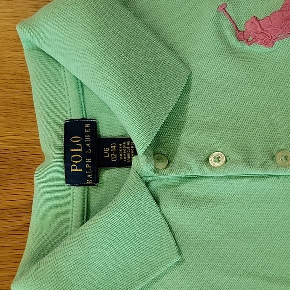 Kids Polo by Ralph Lauren Polo Shirt, Mint Green, Large, Pre-owned - Picture 2 of 7